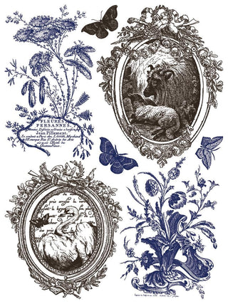 IOD Hameau de la Reine Paint Inlay Marie Antoinettes country retreat inspired French farmhouse IOD Inlay Transfer sheets limited release
