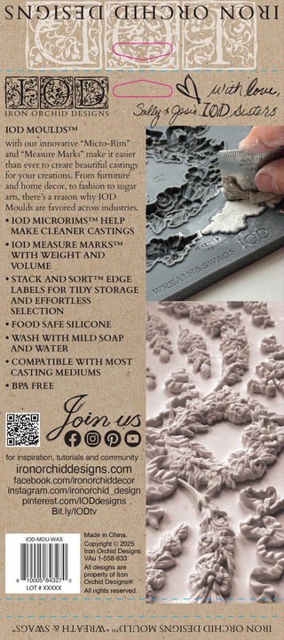 IOD Wreath & Swags Mould Iron Orchid Designs French Country Decor silicone mold applique scrapbooking baking arts