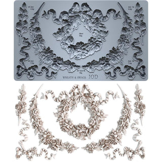 IOD Wreath & Swags Mould Iron Orchid Designs French Country Decor silicone mold applique scrapbooking baking arts