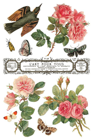 IOD New 2026 Spring By Any Other Name Transfer French Country Rub on Decal for Furniture Makeover Project Mixed Media Craft Art Junk Journal