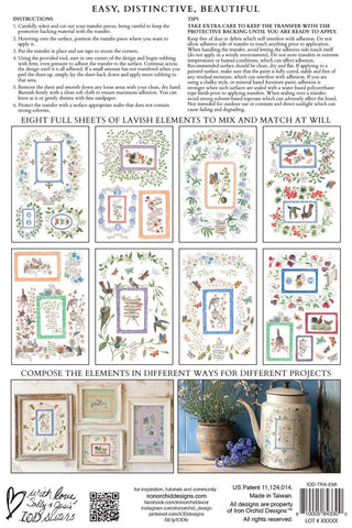 IOD Emily Clare Transfer Spring release French Country Decor Rub on Decal for Furniture Makeover Projects Mixed Media Craft Art Junk Journal