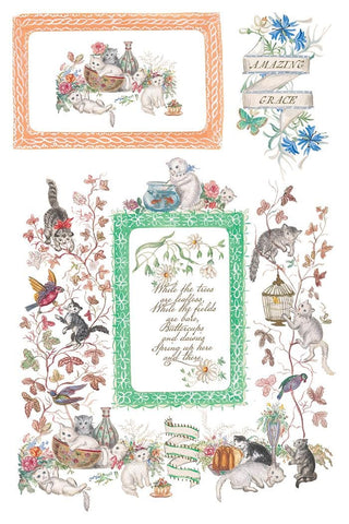 IOD Emily Clare Transfer Spring release French Country Decor Rub on Decal for Furniture Makeover Projects Mixed Media Craft Art Junk Journal