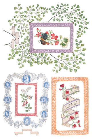 IOD Emily Clare Transfer Spring release French Country Decor Rub on Decal for Furniture Makeover Projects Mixed Media Craft Art Junk Journal