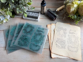 Emblems IOD Decor Stamps Spring 2026 4 Reusable Stamping Pads 6x6