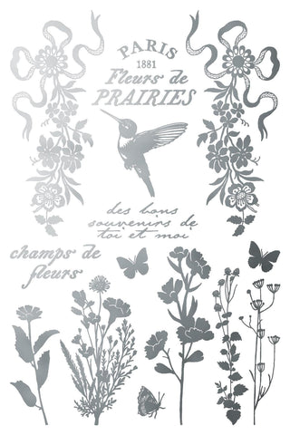 IOD Papillon Gilded Foil Gold and Silver Rub-On Furniture Decor Transfers for DIY Furniture Makeovers Unique Home Decor Handcrafted gifts