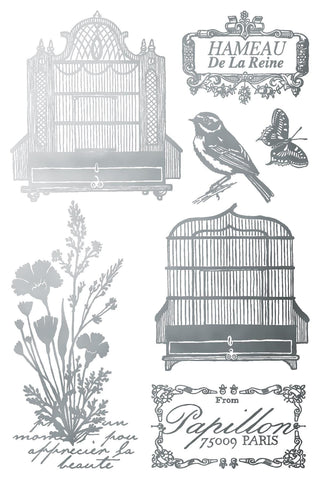 IOD Papillon Gilded Foil Gold and Silver Rub-On Furniture Decor Transfers for DIY Furniture Makeovers Unique Home Decor Handcrafted gifts