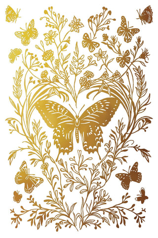 IOD Papillon Gilded Foil Gold and Silver Rub-On Furniture Decor Transfer for DIY Furniture Makeovers Unique Home Decor Handcrafted gifts