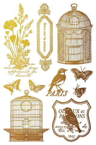 IOD Papillon Gilded Foil Gold and Silver Rub-On Furniture Decor Transfers for DIY Furniture Makeovers Unique Home Decor Handcrafted gifts