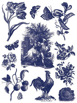 IOD Hameau de la Reine Paint Inlay Marie Antoinettes country retreat inspired French farmhouse IOD Inlay Transfer sheets limited release