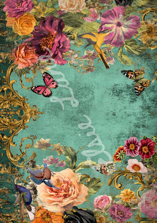 Flowers and Butterflies Petalicious By Elsie Lane DecoPosh Decoupage Paper A4 SIZE