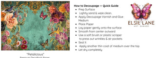 Flowers and Butterflies Petalicious By Elsie Lane DecoPosh Decoupage Paper A4 SIZE