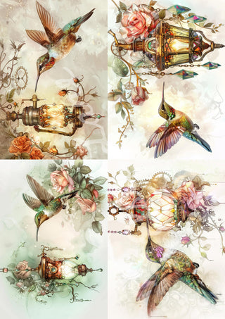 Lantern Keepers 4 designs By Elsie Lane DecoPosh Decoupage Paper A4 SIZE