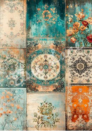 Turkish Rugs 9 designs Elsie Lane DecoPosh Decoupage Tissue Paper 21"X29" Inch Large paper size