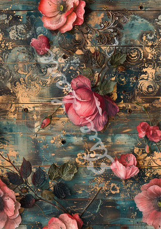 Rococo Botanica Elsie Lane DecoPosh Decoupage Tissue Paper 21"X29" Inch Large paper size Floral Craft Supply