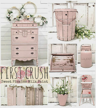 Pink First Crush Sweet Pickins Milk Paint Chippy furniture and home decor paint Food Safe Non Toxic VOC Free