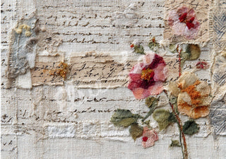 Tea Stained Roseworks Elsie Lane DecoPosh Decoupage Paper A4 SIZE