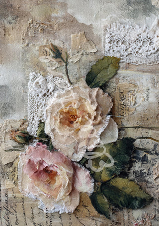 Tattered Rose Ledger Elsie Lane DecoPosh Decoupage Tissue Paper 14x20 inch