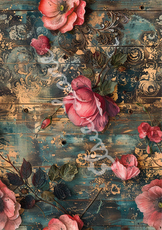 Rococo Botanica Elsie Lane DecoPosh Decoupage Tissue Paper 21"X29" Inch Large paper size Floral Craft Supply