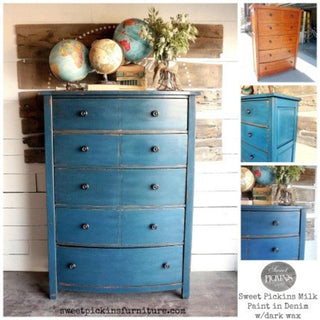 Denim Dark Blue Sweet Pickins Milk Paint Chippy blue color furniture and home decor paint Food Safe Non Toxic VOC Free