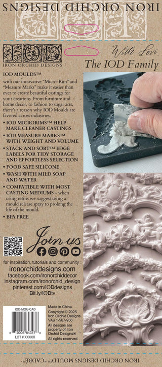 Cadré IOD Mould Iron Orchid Designs Summer French Country Decor silicone mold applique for furniture mix media baking arts & craft and more