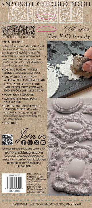 IOD Frames Three Mould Summer Iron Orchid Designs French Country Decor silicone mold applique for furniture mix media baking arts & craft and more