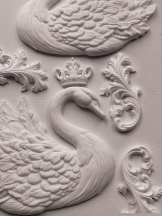 IOD Swans Summer Mould Iron Orchid Designs French Country Decor silicone mold applique for furniture mix media baking arts & craft and more