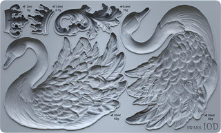 IOD Swans Summer Mould Iron Orchid Designs French Country Decor silicone mold applique for furniture mix media baking arts & craft and more