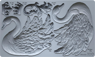 IOD Swans Summer Mould Iron Orchid Designs French Country Decor silicone mold applique for furniture mix media baking arts & craft and more