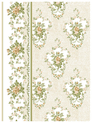 IOD Alfred Peats & Co Paint Inlay Collection Transfer sheets limited Release of vintage wallpaper designs French Blues Yellows Green Floral