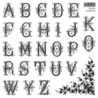 IOD New Summer Dessins de Broderie Alphabet Stamps Summer Vintage Floral Lettering for Crafts Journal and scrapbooking