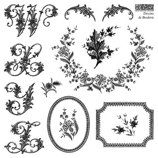 IOD New Summer Dessins de Broderie Alphabet Stamps Summer Vintage Floral Lettering for Crafts Journal and scrapbooking