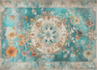 Boho Aqua Jarden Elsie Lane DecoPosh Decoupage Tissue Paper 21"X29" Inch Large paper size