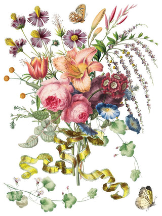 IOD NEW Marché des Fleurs Summer Transfer French Country Rub on Decal for Furniture Makeover Projects Mixed Media Craft Art Junk Journal