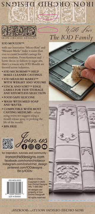IOD Bookish Mould Iron Orchid Designs Summer French Country Decor silicone mold furniture applique scrapbooking baking arts craft and more