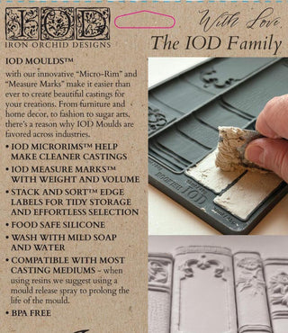 IOD Bookish Mould Iron Orchid Designs Summer French Country Decor silicone mold furniture applique scrapbooking baking arts craft and more