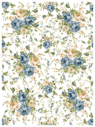 IOD Alfred Peats & Co Paint Inlay Collection Transfer sheets limited Release of vintage wallpaper designs French Blues Yellows Green Floral