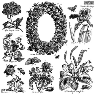 IOD New Nature's Etchings 12x12 Summer IOD Stamp 2 Sheets Rubber Silicone Stamp Home Decor DIY Furniture Stamp Custom personalize home decor