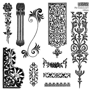 IOD New Summer The Connoisseur's Library Labels 6x6 Stamp Set Scrapbook junk journal  Crafting Mixed Media Projects