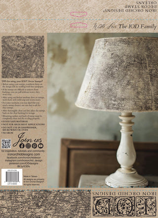 IOD Orléans 12x12 Clear Silicone Stamp: French Country Furniture Decor
