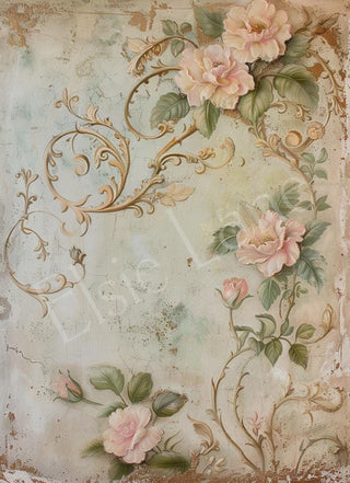 Roses Dream a Little Dream Flower Paper for Furniture  and Shabby Chic wall Art Elsie Lane DecoPosh Decoupage Paper Large 21x29