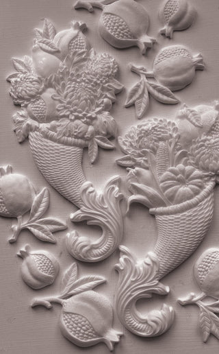 IOD CORNUCOPIAS Mould Iron Orchid Designs Limited Holiday 2026 French Country Decor silicone mold applique scrapbooking baking arts