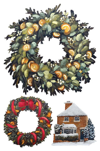 IOD COTSWOLD Christmas 2026 Transfer 8x12 Rub On Decal Transfer Furniture Decor for DIY Furniture Makeovers Junk Journal Project stickers