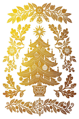 NEW  Winter Angels Sing IOD Foil Transfer: Silver & Gold Rub-On Craft Art (8"x12")