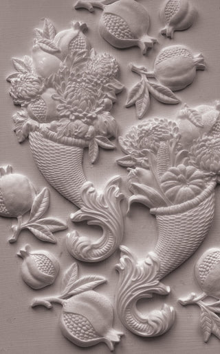 IOD CORNUCOPIAS Mould Iron Orchid Designs Limited Holiday 2026 French Country Decor silicone mold applique scrapbooking baking arts