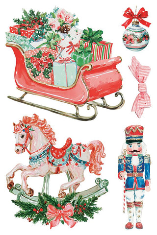 IOD DARLING HOLIDAY 2026 Transfer 8x12 Rub On Decal Transfer Furniture Decor Makeovers Junk Journal Project stickers