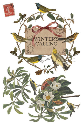 NEW Winter IOD Winter's Calling 2026 Transfer 8x12 Rub On Decal Transfer Furniture Decor Makeovers Junk Journal Project stickers