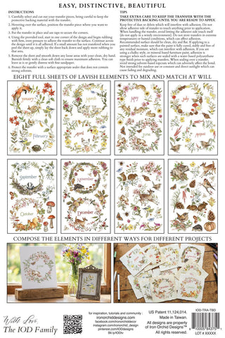 NEW Winter IOD The BRAMBLEWOOD Diaries 2026 Transfer 8x12 Rub On Decal Transfer Furniture Decor Makeovers Junk Journal Project stickers