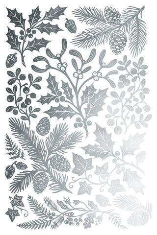 NEW  Winter Angels Sing IOD Foil Transfer: Silver & Gold Rub-On Craft Art (8"x12")