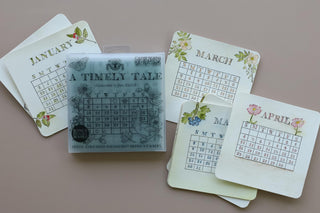 NEW Winter A Timely Tale 6x6 IOD Stamp Iron Orchid Designs  Stamp Set: Vintage Book Labels, Mixed Media Crafting