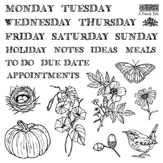 NEW Winter A Timely Tale 6x6 IOD Stamp Iron Orchid Designs  Stamp Set: Vintage Book Labels, Mixed Media Crafting